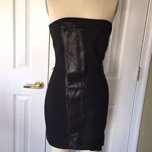 Alice & olivia black real leather sleeveless dress